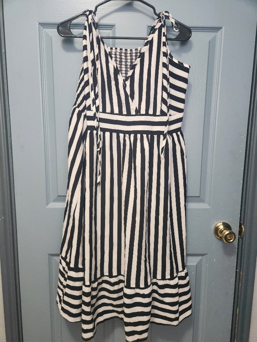 Striped Cute Dress w/ Tie Straps